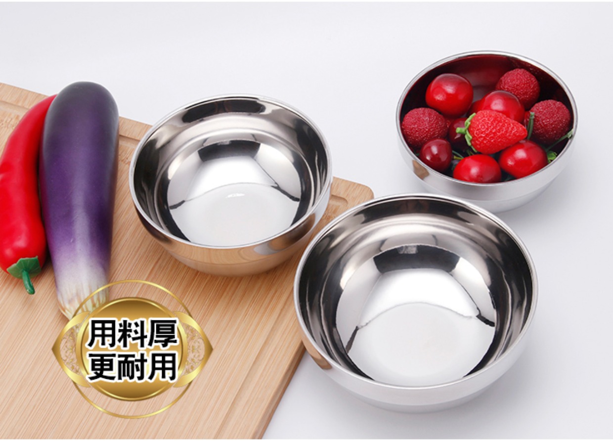 Bát inox Bát hai lớp chống vảy Bát cách nhiệt Bộ đồ ăn cho trẻ em Bát chống rơi Bát bát Đồ dùng nhà bếp dĩa sứ