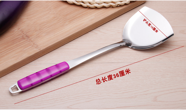 Bếp bằng thép không gỉ thìa nhựa xử lý chống nóng bếp đĩa xẻng dài tay cầm dày xào xào muỗng khuấy xào kệ đựng gia vị treo tường