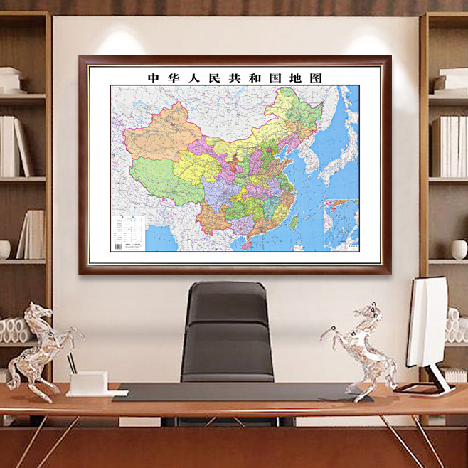 China Earth Map Wall Chart World Office Decoration Painting Living Room Hung Painting Mural With Frame Organic Glass Framed Painting