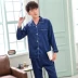 Mùa xuân và mùa thu dài tay đồ ngủ nam mùa hè mỏng băng lụa đồ ngủ đôi nam lụa dịch vụ nhà kích thước lớn phù hợp với giản dị đồ pijama Cặp đôi