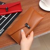 佐尔丹妮 Длинный бумажник, маленькая сумка клатч, кожаная цепочка с молнией, сумка с петлей на руку, кошелек, из натуральной кожи, в корейском стиле