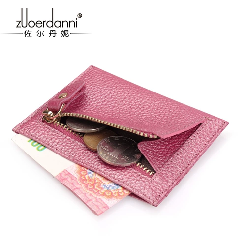 Ультратонкий картхолдер, кошелек с молнией, сумка через плечо, карточки для визитных карточек, из натуральной кожи