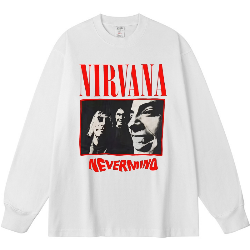 Nirvana Band Unisex Long-Sleeve T-Shirt High-End Trendy Brand Solona American-Style Couple's Top