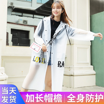 Raincoat womens long full-body summer transparent reflective male rainstorm riding bicycle single adult tourist poncho