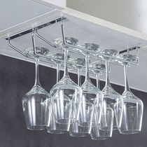 Euronture Plated Silver Red Wine Glass Drain Shelf Cupboard Suspended High Foot Cup Rack Wine Glass Containing Shelf