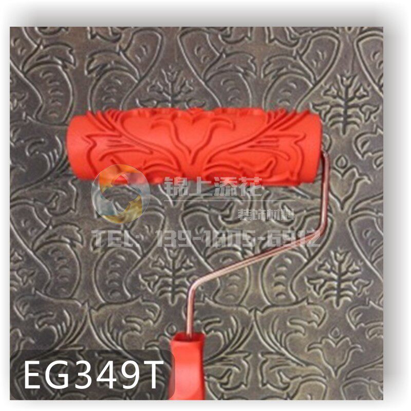 Gin Add Flowers Art Tools Art Roller Rubber Drum Silicon Algae Clay Embossing Roller Creme Drum Printing Roll