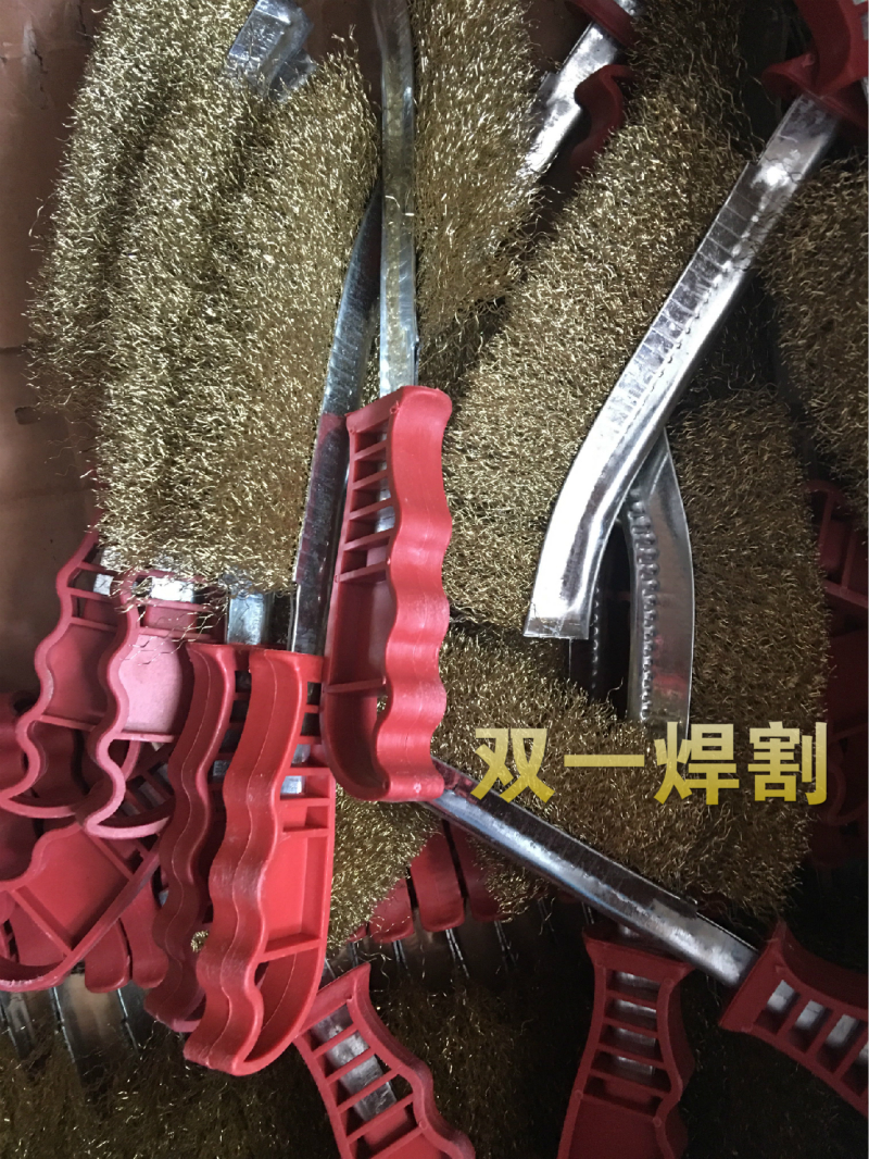 Knife Brush Wire Brush Copper Plated Brush Angle Brush Glue Handle Wire Brush Handle Brass Wire Brush Glue Handle Iron Brush Welded Road Cleaning Brush