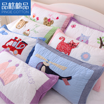 Pure cotton childrens handmade pillowcase Single cotton cartoon pillowcase Kindergarten baby pillow core set Pillow new