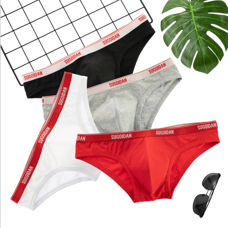 Narrow Waistband Pure Cotton Men's Sexy Low-Rise Tight-Fitting Zodiac Year Briefs Bikini Breathable and Enhancing