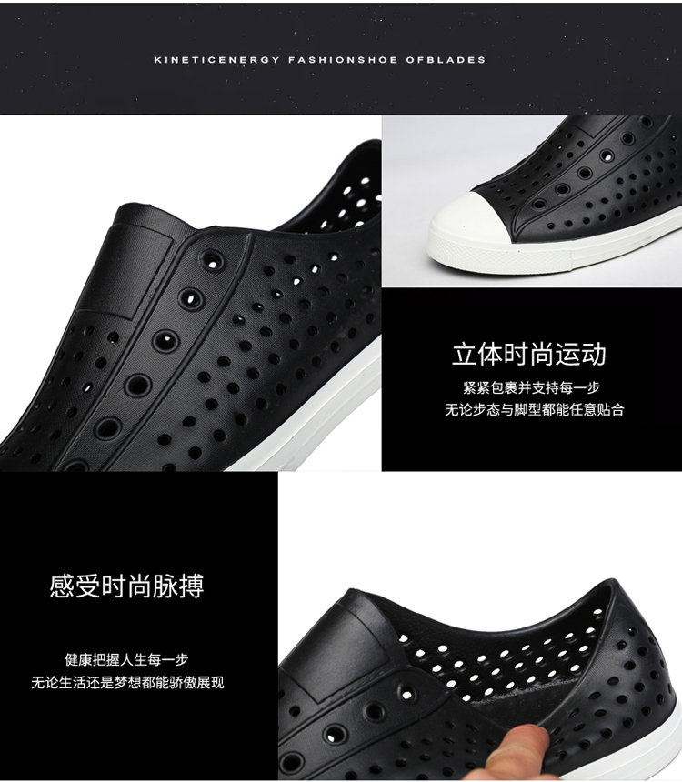 Mùa hè đầu tròn nam nữ đôi giày chống trượt lỗ thông thường Giày đế bệt Baotou giày gucci nam