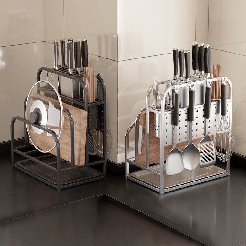 Separate fruit kitchen knife holder stainless steel 304 thickened simple knife holder holder wall-mounted desktop table top