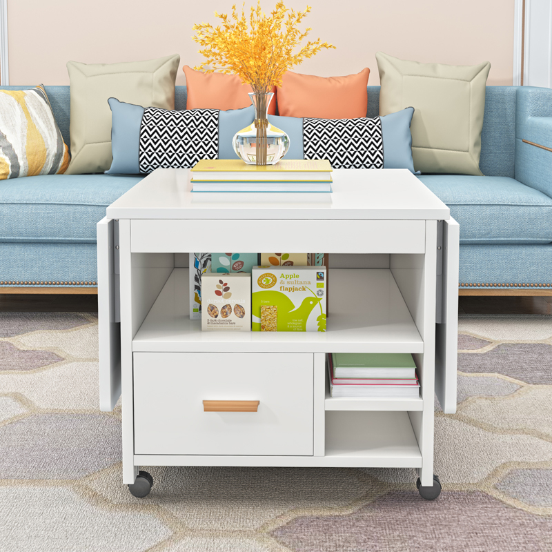 Square small coffee table dining table home integrated mini living room dining folding lifting small apartment dual-use movable