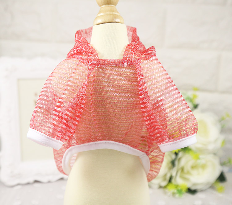 Quần áo mùa hè chó đỏ Teddy chó con chống nắng quần áo thú cưng mèo mèo trang phục chó nhỏ quần áo dễ thương - Quần áo & phụ kiện thú cưng phụ kiện chó mèo