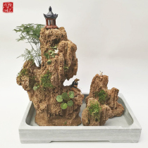 Absorbing stone base rockery tray marble flowerpot integral seamless rectangular custom water stone bonsai Basin