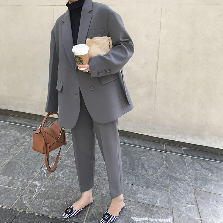 TACO 2018 thu đông phong cách mới chic blogger gió thả vai oversize áo khoác lửng nữ thời trang u40