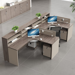 Staff Desk Staff Station 4/6 Six-Person Face-Faced Booth Office Furniture Financial Screen Table and Chair Combination