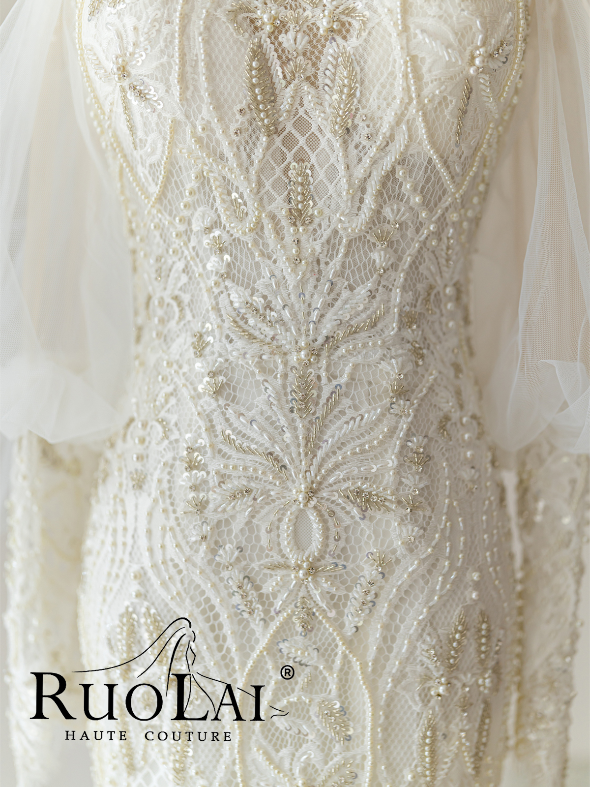 Female wedding dress five -year old shop wedding dress married female Ruolai new French luxury heavy worker back Female wedding dress five -year old shop wedding dress married female Ruolai new French luxury heavy worker back