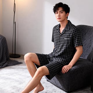 Pure Cotton Pajamas for Men, New Summer Style, High-End, Simple Short-Sleeved Shorts, Super Soft, Casual, Cool-Feeling Home Wear Set