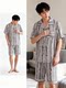 Pajamas for Men, Summer, Pure Cotton, Short-Sleeved Shorts, Thin, Cool Cardigan, Home Wear, Super Soft Suit for Boys