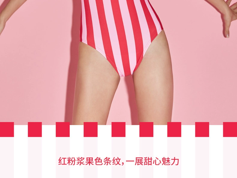 Speedo Thời trang Áo tắm cổ điển sọc nữ Áo tắm nữ một mảnh Slim Slim - Bộ đồ bơi One Piece