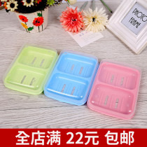 Double lattice Fragrant Hood Box with cover toilet Creative travel Soap box Covered Drain household minimalist portable large number