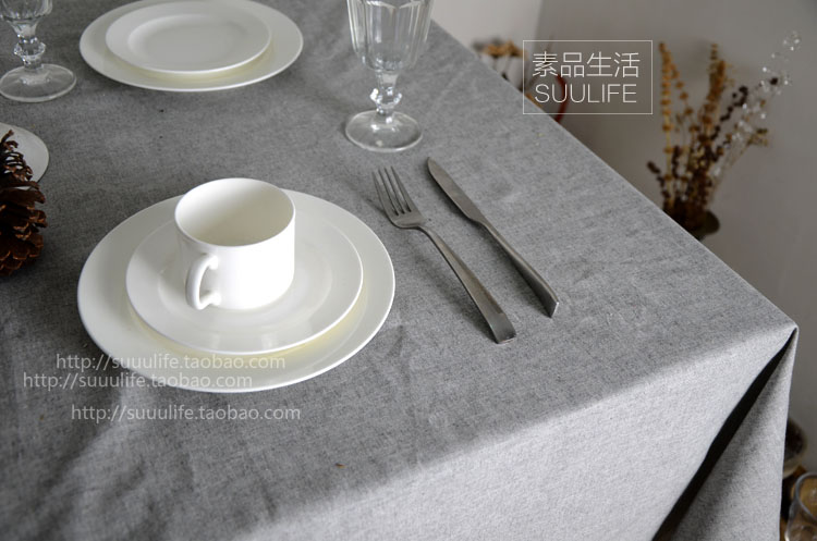 Đơn giản hiện đại màu rắn Nhật Bản ánh sáng màu xám vừa màu xám dệt vải lanh vải lanh vải bàn cà phê vải bàn vải bàn vải - Khăn trải bàn khăn trải bàn ăn chống thấm