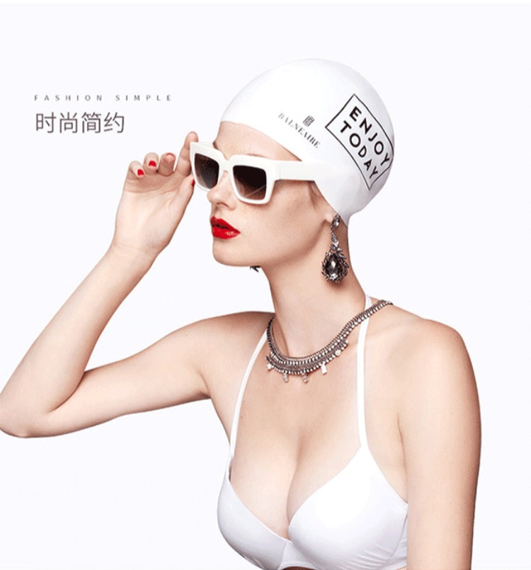 Mũ bơi Van Dean nữ trưởng thành tóc dài không thấm nước silicone mũ bơi thời trang bảo vệ tai chuyên nghiệp thiết bị bơi nam - Mũ bơi 	mũ trùm đầu khi bơi