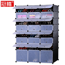 Simple Shoe Cabinet High Multilayer Dust Resistant Vertical Shoe Rack Assembly Domestic Economy Type Minimalist Modern Plastic Oversize