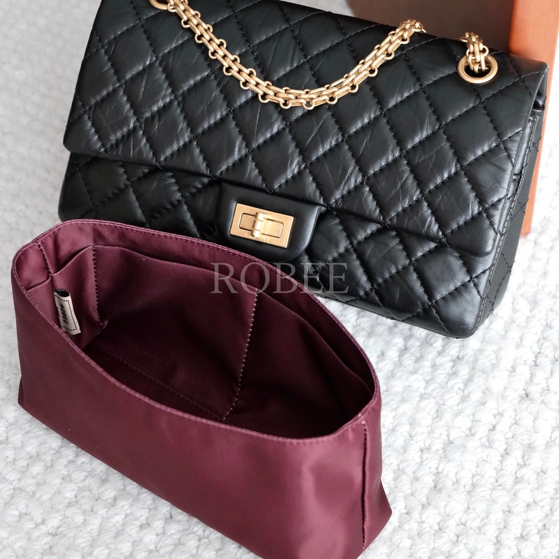 Robee/Suitable for Chanel 2.55 Inner Bag Organizer Satin Inner Pouch Organizer Bag Insert