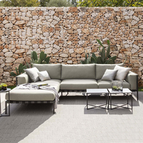 Quality Nordic Minimalist Vine-Knitted Balcony Patio Outdoor Garden Casual Outdoor Double Sofa Composition Guest Hall Furniture