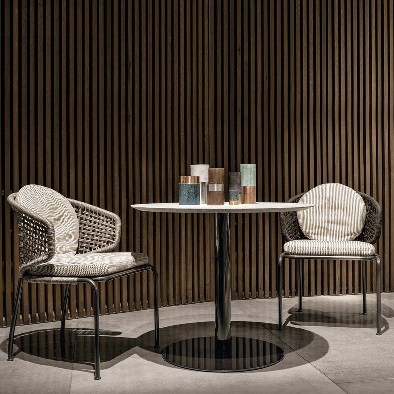 Nordic outdoor dining table and chairs leisure rattan open-air rattan chair combination balcony outdoor courtyard cafe three-piece set