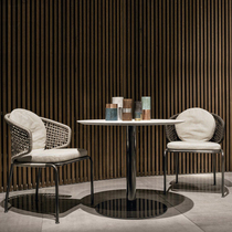 Nordic outdoor dining table and chairs Leisure vines Open-air Rattan Chairs Combined Balcony Outdoor Patio Cafe Three-piece