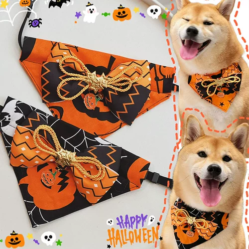 Слюнявчик с бантиком, регулируемый шарф, xэллоуин