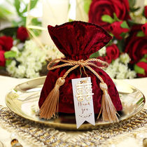 Upscale wedding Joy Candy Bag Shake Velvet Cloth Delight Bag Wedding With Joy Candy Boxes Eu Style Little Red Book