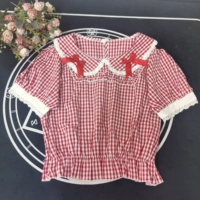 Красная решетчатая коротка рукава