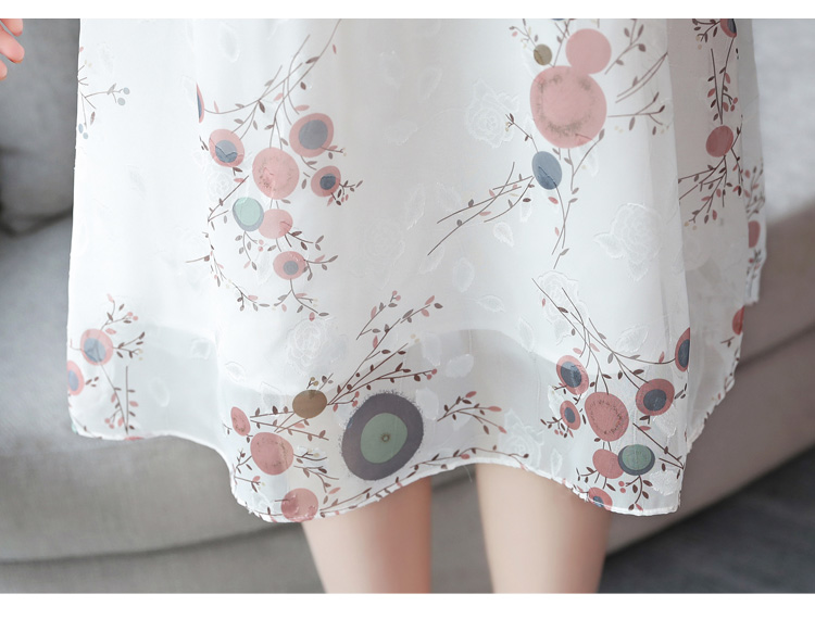 VK旗艦店 韓國風雪紡氣質超仙顯瘦收腰喇叭袖長袖洋裝