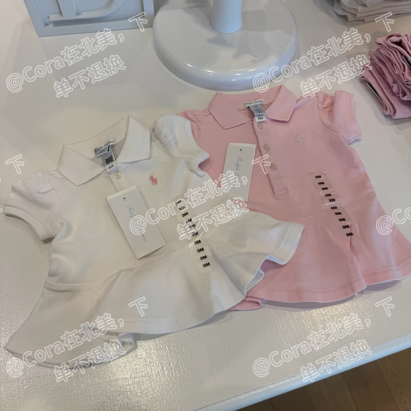 [Cora in North America] Ralph Lauren Baby Girl Polo Collar Short-Sleeved Top Dress Polo Shirt