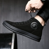 Мужские демисезонные высокие сапоги, мужская черная спортивная обувь для кожаной обуви, из натуральной кожи, осенние