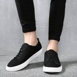 Мужская тканевая трендовая низкая повседневная обувь в английском стиле, черные кроссовки, осенняя, в корейском стиле