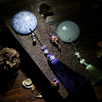 Canglu portable makeup mirror Celadon ceramic mirror Chinese style classical send girlfriend