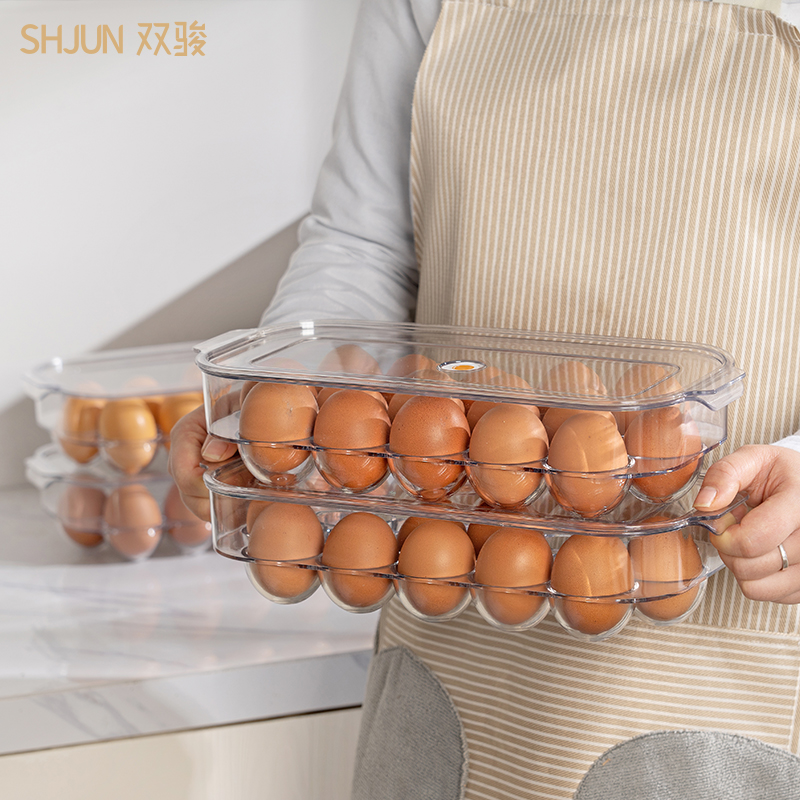 PET egg storage box refrigerator crisper Japanese Kitchen Dumpling box anti-drop egg special artifact