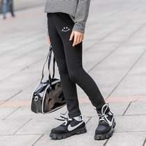 Girl Garnapped bottom pants outside wearing 2021 new autumn and winter clothing CUHK children integrated suede warm long pants children pants