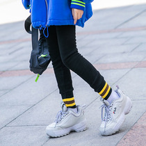 Girls winter dress plus suede thickened outside wearing underpants 2021 new foreign air Han version wave children dress casual long pants