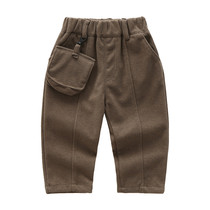 Thumb fish childrens casual pants 2020 new boys and girls autumn thick trousers childrens pocket personality trousers