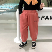 Girls plus velvet pants baby Foreign style thick warm children 2020 new autumn and winter wear baby cotton pants