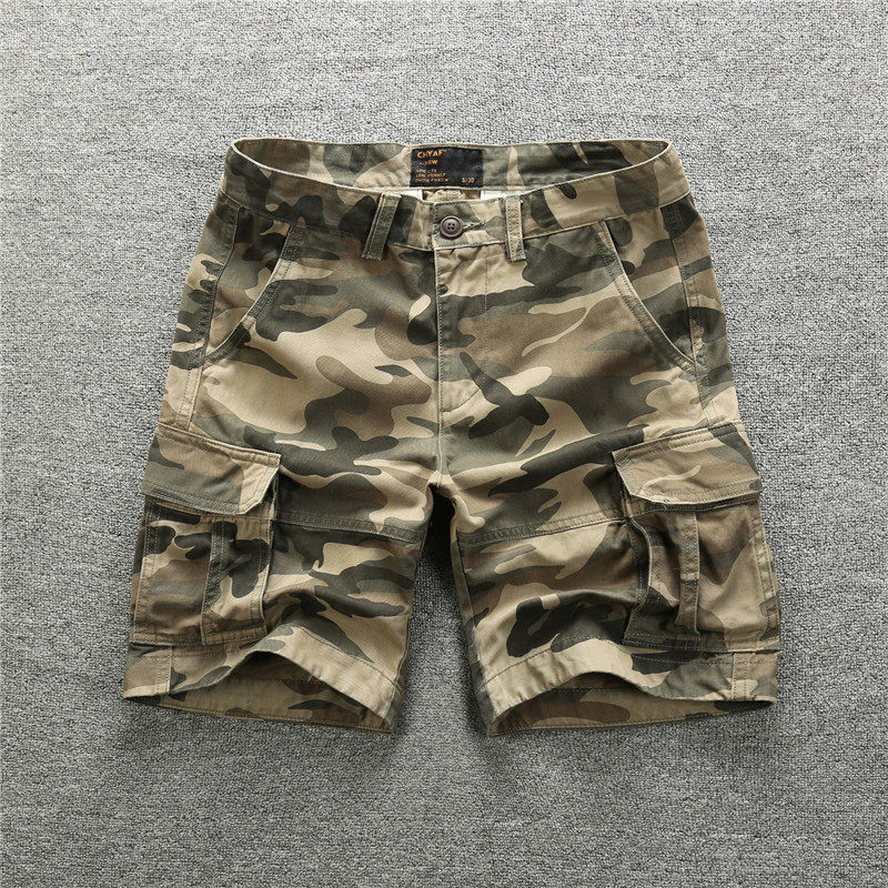 European and American retro men's outdoor loose multi-pocket sports camouflage workwear shorts straight leg five minutes five minutes pants summer