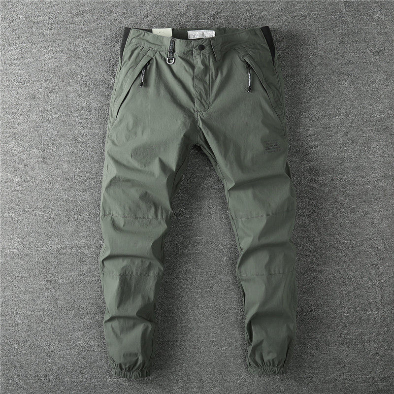 Summer light speed dry thin outdoor sports pants men micron pipe pants zipper pocket and beam pants