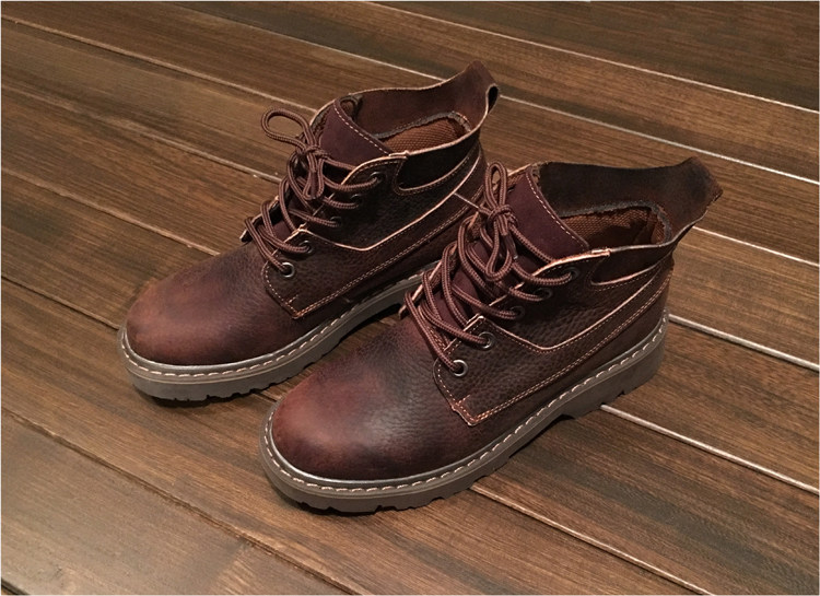 Martens, трендовые короткие сапоги, мужские ретро кожаные ботинки в английском стиле, для влюбленных 