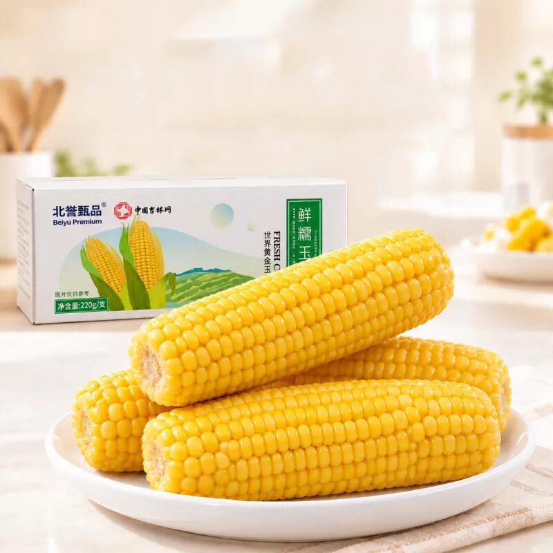 中国吉林网联名2026年东北黄糯玉米正宗东北甜玉米新鲜粘苞米彩箱