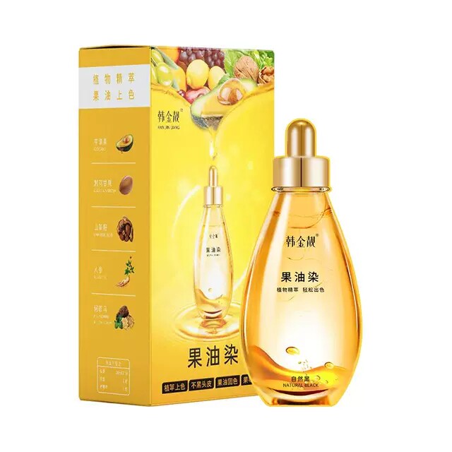 韩金靓官方旗舰店正品染发剂女泡泡染果油植物纯自己在家遮白染膏